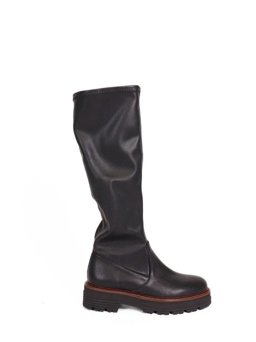 Black Over-the-Knee Chunky Platform Boots